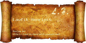 Laufik Henriett névjegykártya
